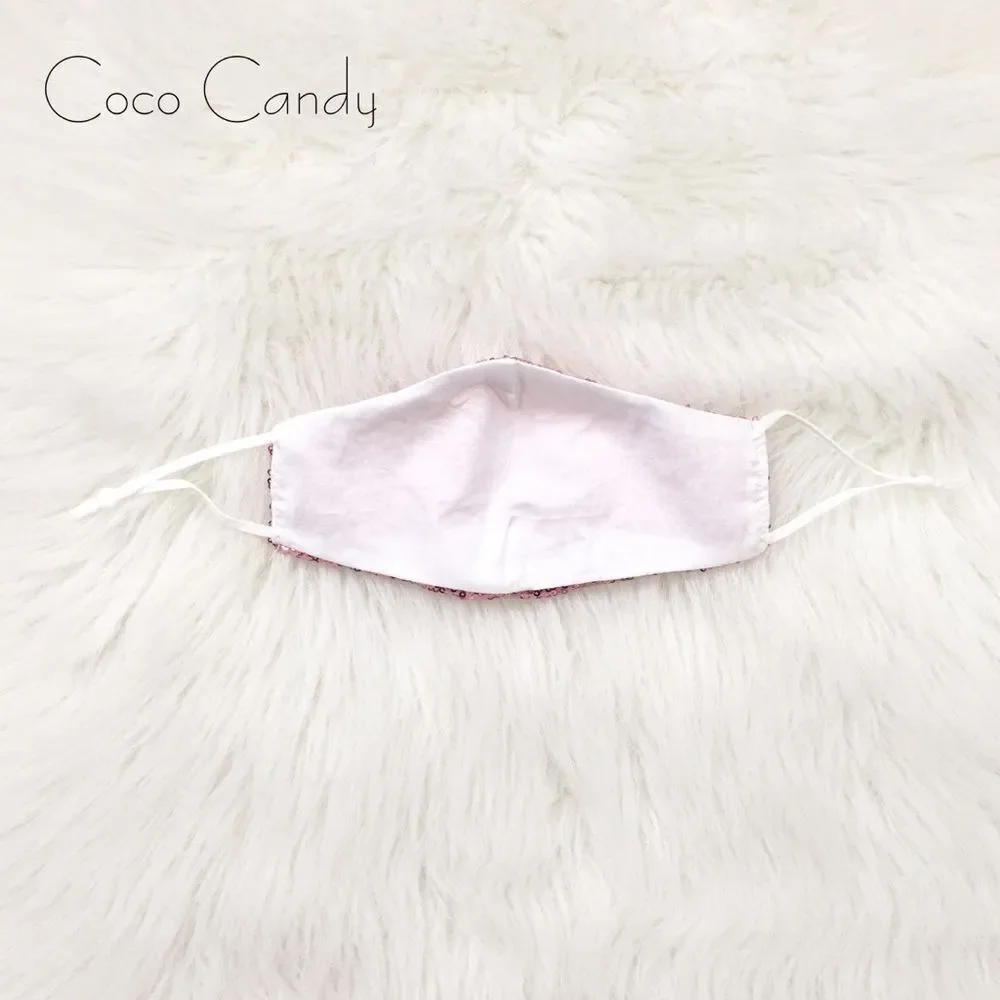 🆕Luxury Pink Sequin Face Mask
